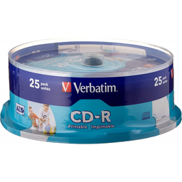 CDS VERBATIM CD-R INKJET PRINTABLE 700MB 52X SPINDLE 25UNID  Referência: 43439